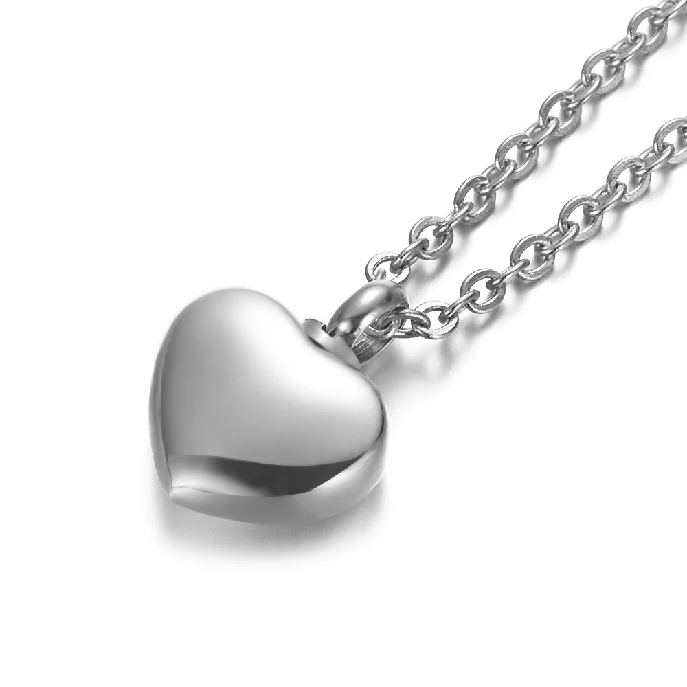 

2Pcs/Lot Stainless Steel Heart Shaped Memorial Urns Necklace Hold Human Pet Ash Keepsake Cremation Locket Jewelry Can Open