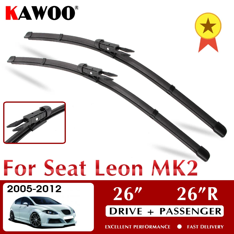 

Car Wiper Blades For Seat Leon MK2 2005 - 2012 Windshield Windscreen Front Window Accessories 26"+26"R LHD RHD