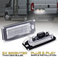 2 adet LED numarası plaka işık Peugeot Boxer Citroen Jumper için otobüs kutusu Fiat Ducato 2006-2021 Lancia ypsilon MK2 Musa