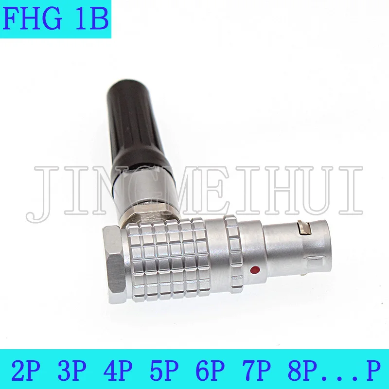 

FHG 1B 2 3 4 5 6 7 8 10 Pin Metal Circular Push-pull Self-locking Connector Elbow 90° And key G Male Plug For Industrial Camera