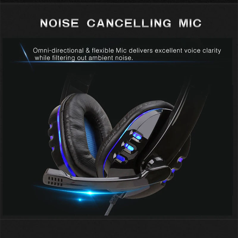Für PS4 Gaming Headset Gamer Wired Kopfhörer mit Mikrofon Musik Casque LED Stereo Cascos für Neue Xbox Einem Schalter Laptop telefon
