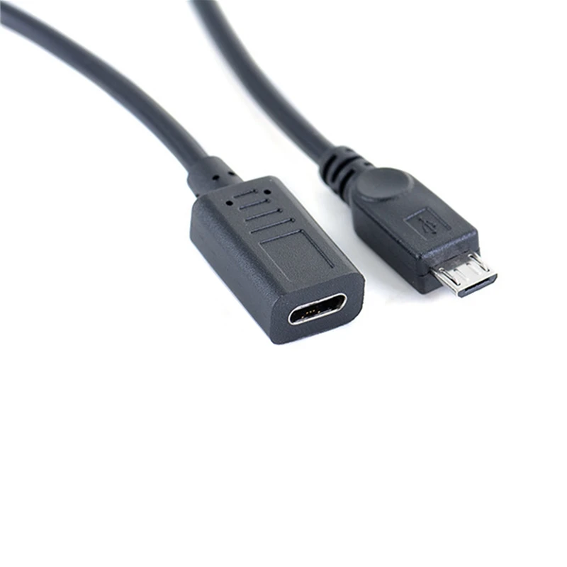 USB 3.1 typu C żeńska do micro USB 2.0 micro męski synchronizacja danych kabel zasilający przewód 0.25m 25cm