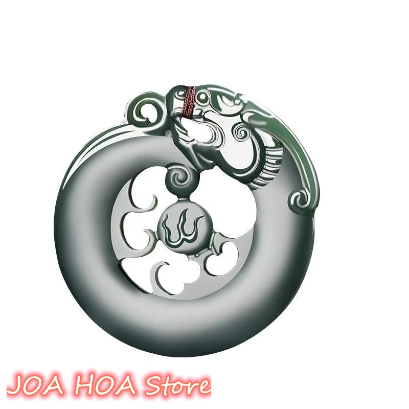 

Hetian Qing Jade Pendant Seiko Carving Natural Material Jewelry Necklace Chain Accessories