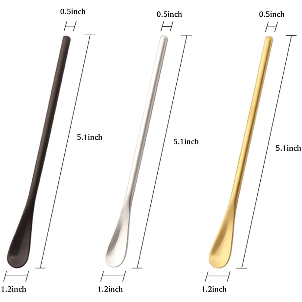 Stainless Steel Stirring Spoons, Coffee Spoon, Ice Cream Spoon,Coffee Stir Sticks, Cocktail Stirrer Spoon, Drink Stir Spoons