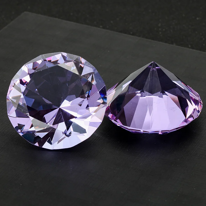10 Colors Crystal Diamond Shaped Paperweight Decorative Cut Glass Giant Gemstone Wedding Christmas Ornament Gifts image 3