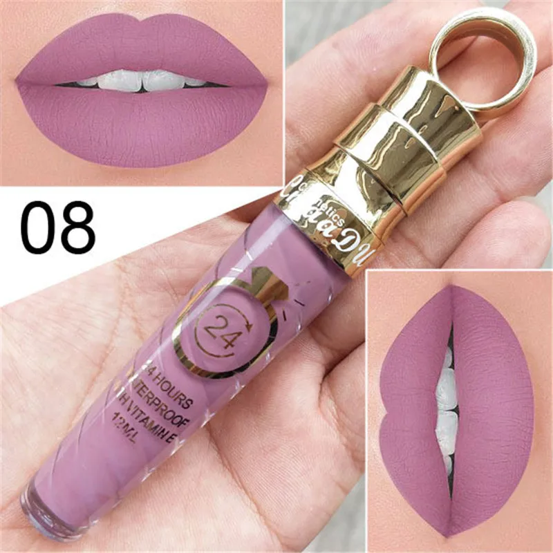 Neue!!Make-Up Lippen Matt Flüssigen Lippenstift Wasserdicht Langlebige Sexy Pigment Nude Glitter Stil Lip Gloss Schönheit Rote Lippen Tönung