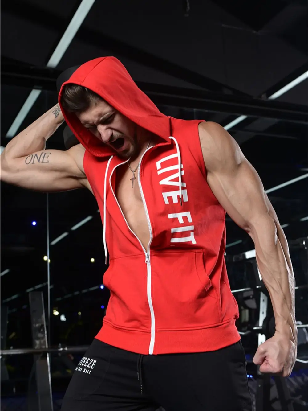 Merk Mens Gym Bodybuilding Rits Hooded Tank Top Katoen Mouwloos Vest Sweater Fitness Workout Sportkleding Tops Hoodie Mannelijke