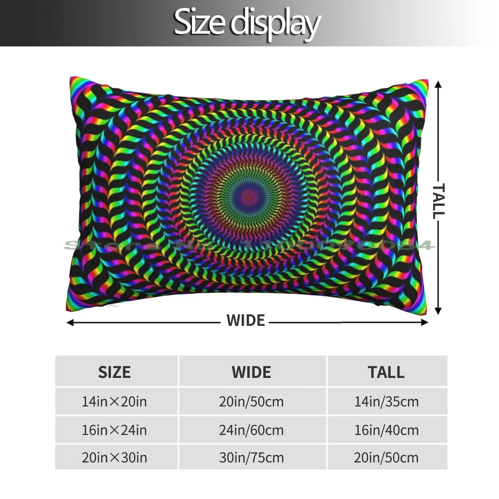 Psychedelic Hypnotic Visual Illusion Pillow Case 20x30 50*75 Sofa Bedroom Rv Gs Mx Enduro Rv125 Gs250 Mc Retro Mc495 Mc250 Mc5