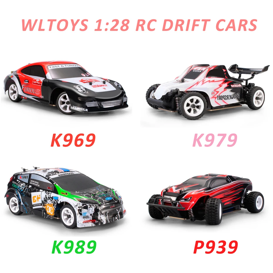 

30KM/H RC Wltoys 1:28 RTR RC Car 2.4G 4WD 4 Channels Drift Car Racing Car K969/K989 For Selection Remote Control Car