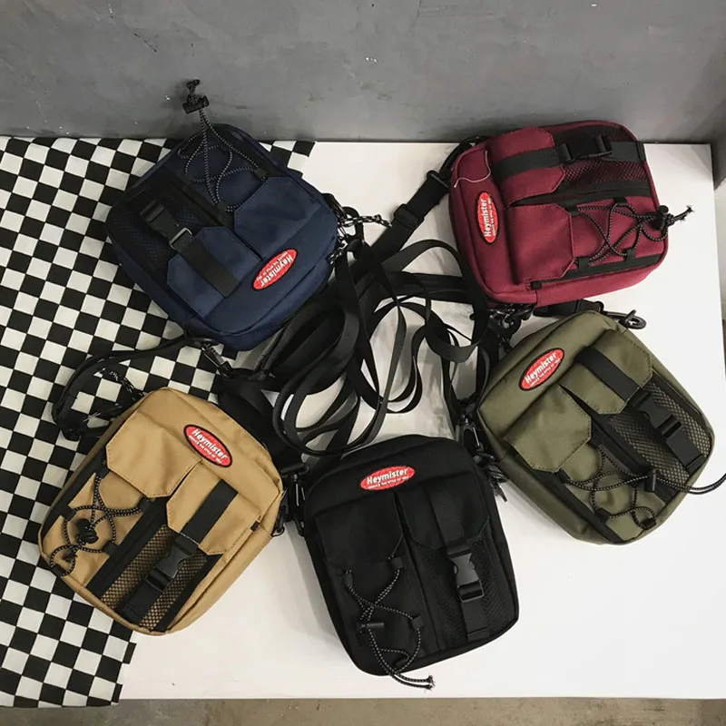Sokak Mini Crossbody çanta erkek Hip Hop küçük postacı çantası moda cep telefonu flep erkekler su geçirmez Oxford omuz paketi XA58C
