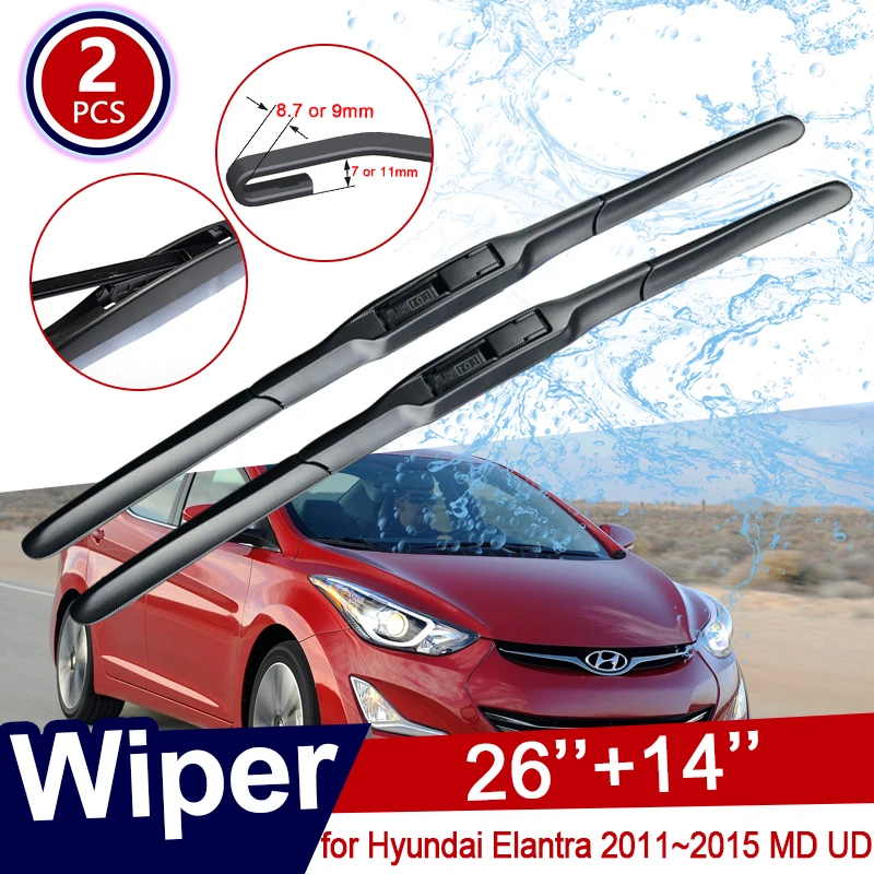 

Car Wiper Blade for Hyundai Elantra 2011~2015 MD UD Avante Windscreen Windshield Wipers Car Accessories J U Hook 2012 2013 2014