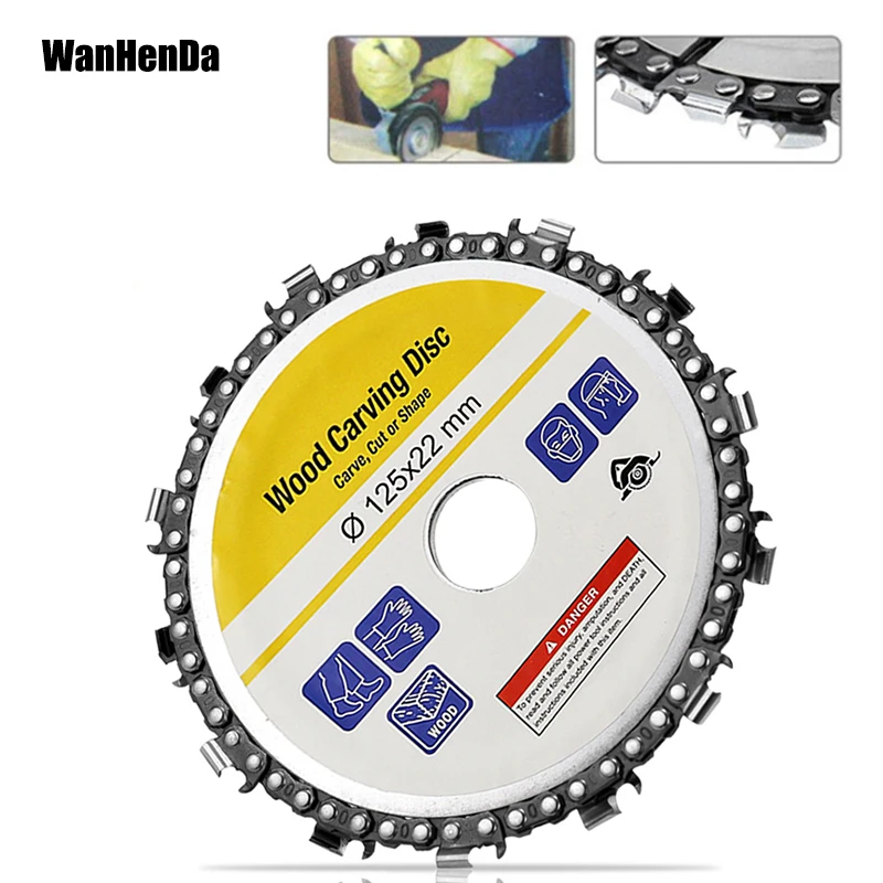 5 Inch Grinder Disc and Chain 14 Tooth Fine Abrasive Cut Chain For 125x22mm Angle Grinder Power tool accessories