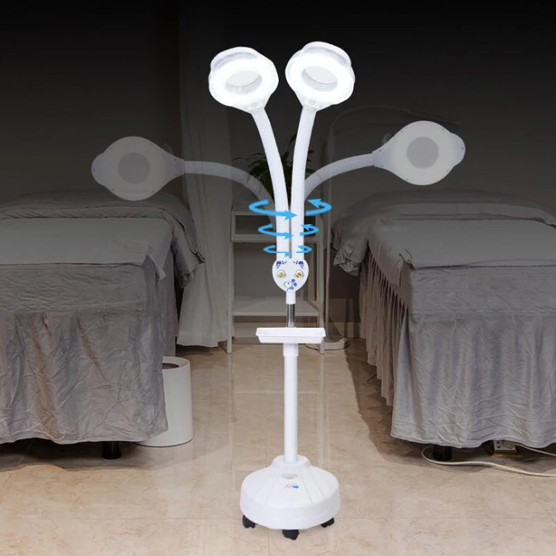 8X Diopter  Double LED Light Magnifier 120 LED Magnifier Floor Lamp Magnifier Glass Cold Lig Len Facial Light Beauty Salon