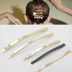 10Pcs KC Gold Color Hairclips Setting 60/83cm Hairpin Blank Base for DIY Jewelry Making Handmade Pearl Hair Clips Accessories