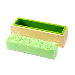 Boowan Nicole Rectangle Silicone Soap Mold with Flower Mat Loaf Soap Making Tool