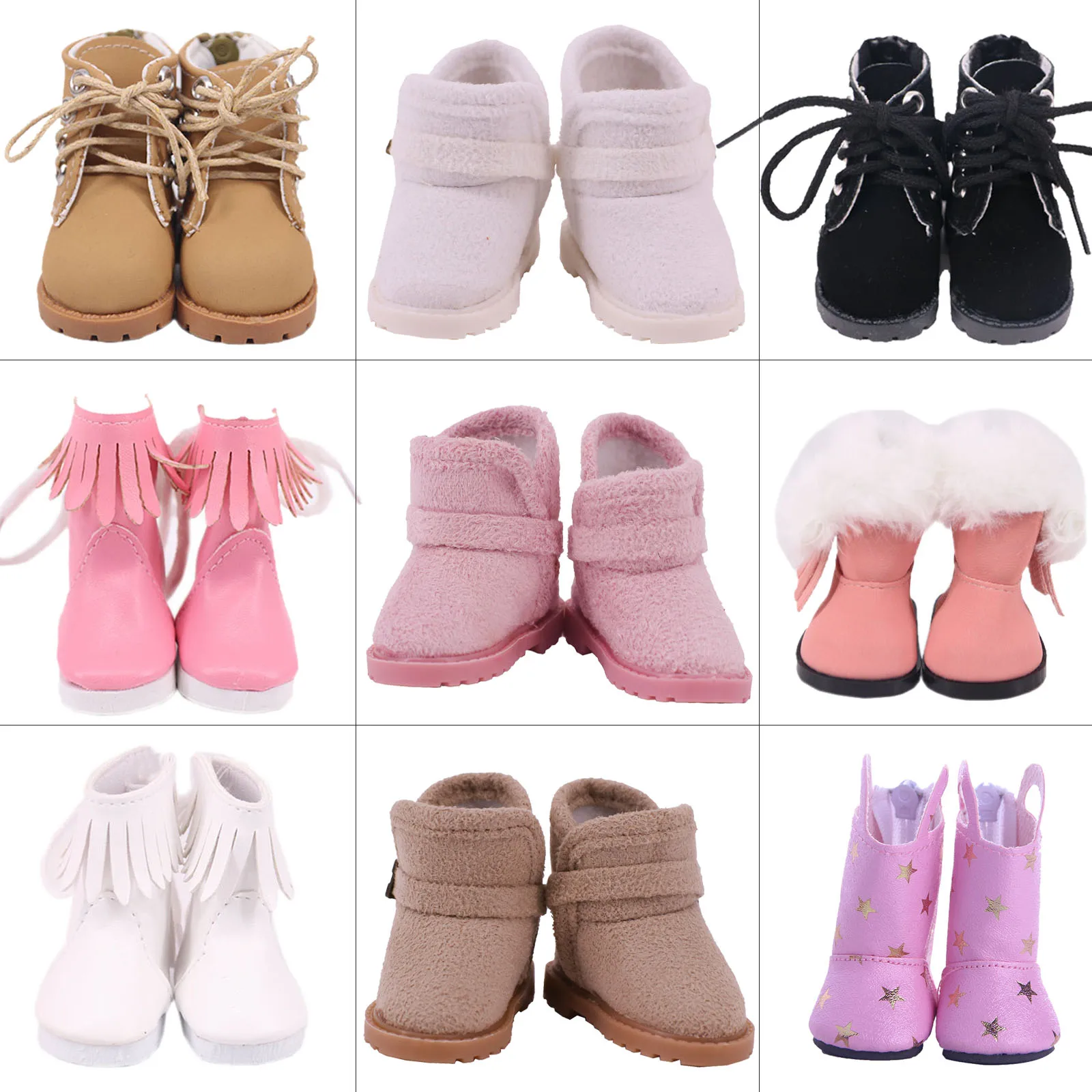 5Cm Doll Shoes Boots High-top PU Shoes For 14.5 Inch Nancy American Paola Reina Doll&BJD EXO Doll Boots Generation Girl`s Toy