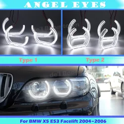 DTM Style White Crystal LED angel eyes  rings For BMW X5 E53 Facelift 2004 2005 2006 Car High quality Acrylic