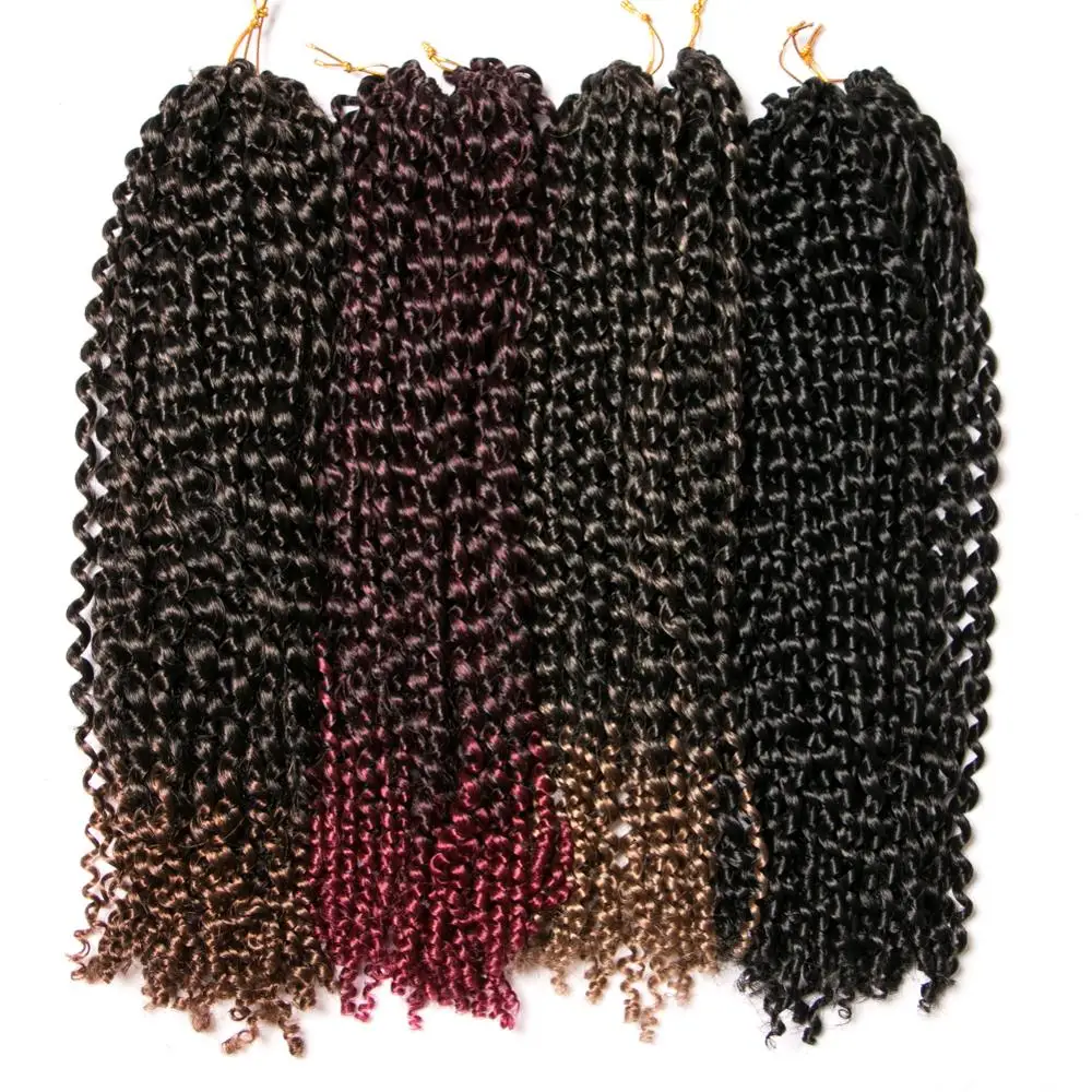 

Crochet Braid Synthetic Water Wave hair 18 inch Ombre Braiding Hair Extentions 22 strands/pcs bug,blonde,black braids