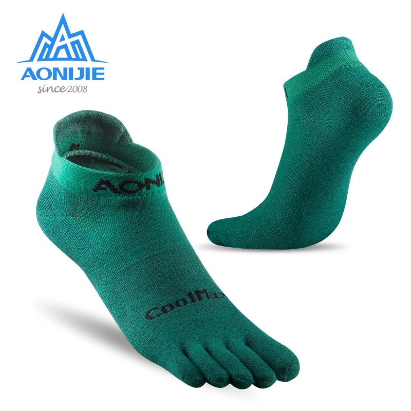 AONIJIE E4110 One Pair Lightweight Low Cut Athletic Toe Socks Quarter Socks For Five Toed Barefoot Running Shoes Marathon Race