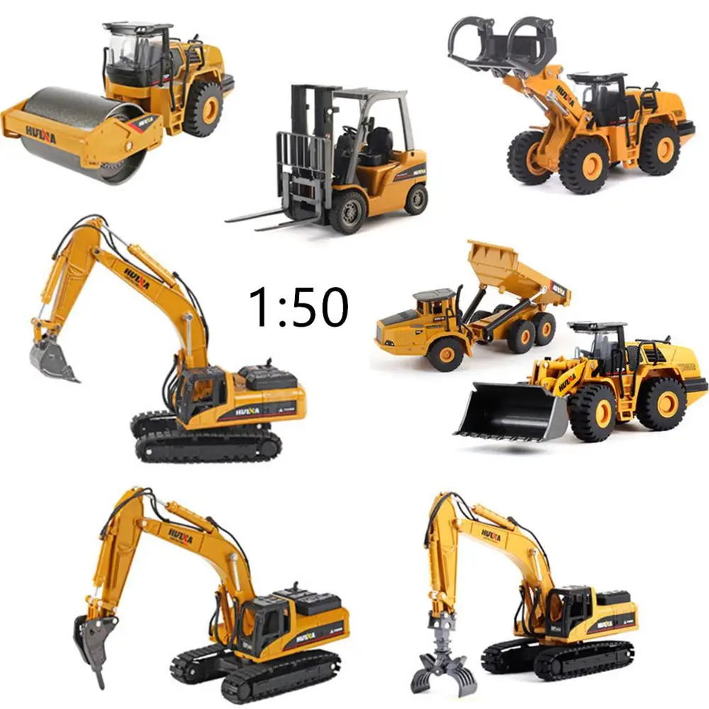 Sale Simulation puzzle alloy engineering collection,exquisite gift 1:50 excavator-forklift-transport car toy model,free shipping