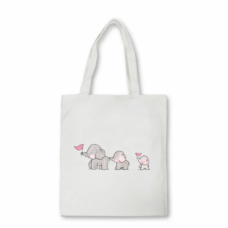 Bolso de mano de gran capacidad para mujer, bolsa de mano informal con estampado de pato y elefante, de la serie Animal