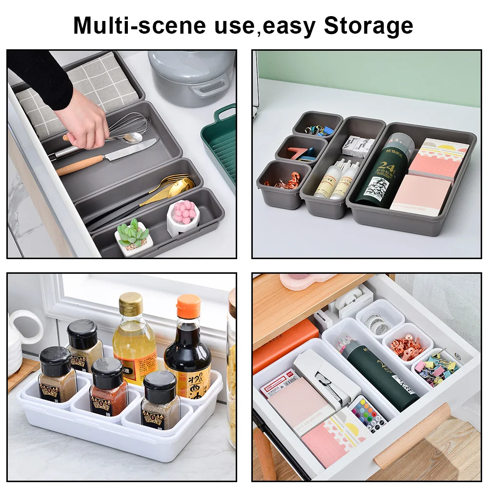 Cassetto portaoggetti Scatola portaoggetti Scatola portaoggetti per trucco 8 pz/set Cucina Bagno Vassoi portaoggetti Copertura armadio Articoli vari Porta gioielli