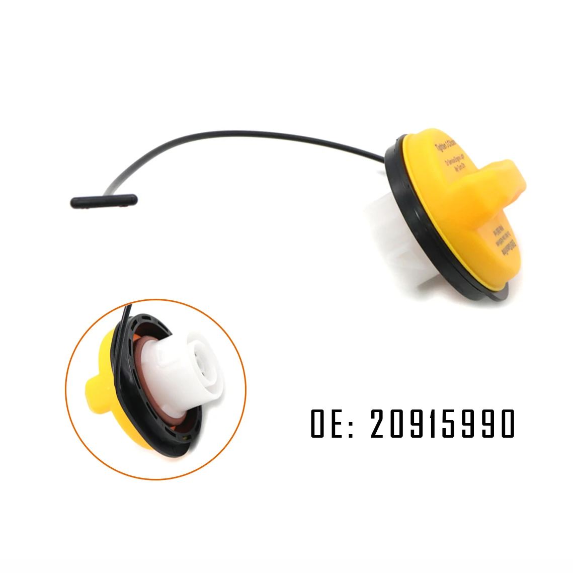 20915990 Fuel Tank Gas Cap Yellow For Chevy Avalanche Tahoe Silverado Suburban 2007-2011