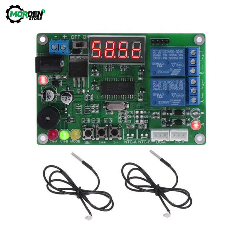 Termoregolatore intelligente con Display digitale ad alta precisione con termoregolatore termostato di raffreddamento a doppia sonda impermeabile