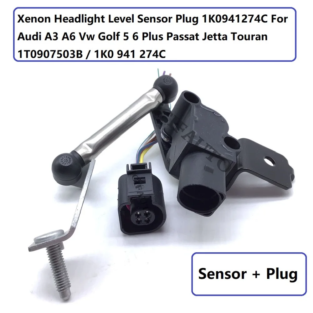 

1K0941274C Xenon Headlight Level Sensor + Plug For Audi A3 A6 Vw Golf 5 6 Plus Passat Jetta Touran 1T0907503B / 1K0 941 274C