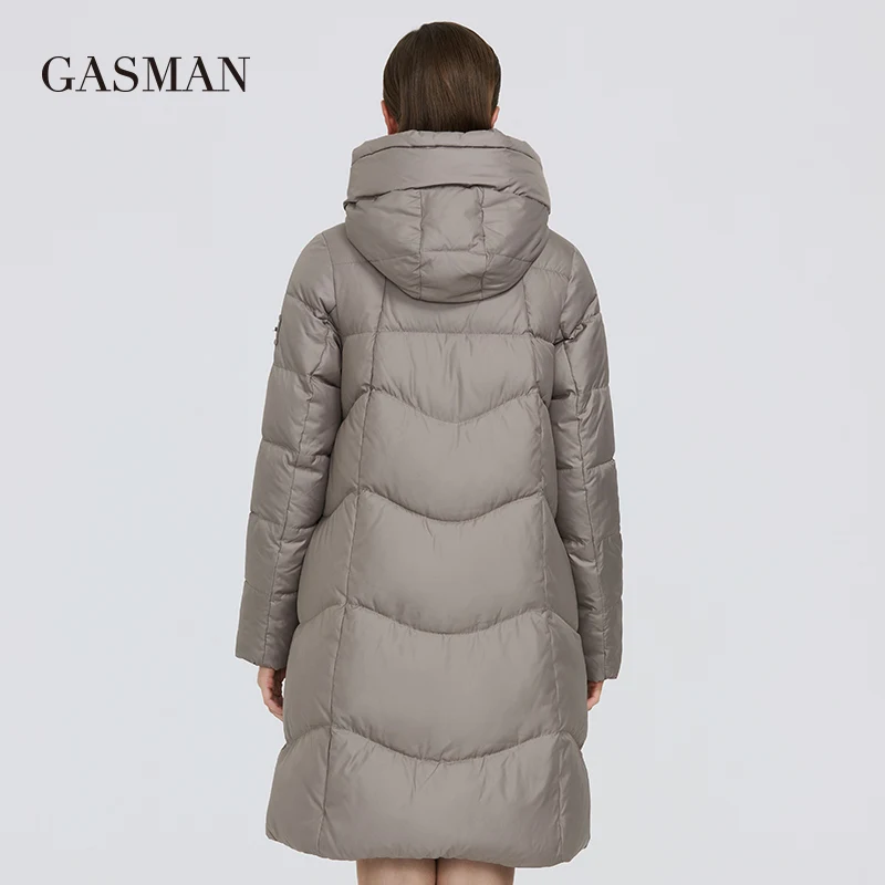 GASMAN 2022 New khaki fashion warm winter jacket Women long sleeve thick parka coat hooded Female waterproof down jackets 19677