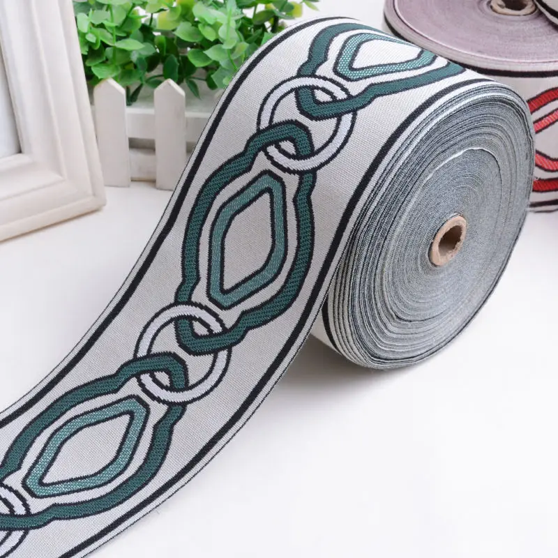 25Yards 9cm Embroidery Lace Woven Jacquard Ribbon Trims Pattern For Curtain Sofa Clothing Straps Accessory DIY Sewing Fabric