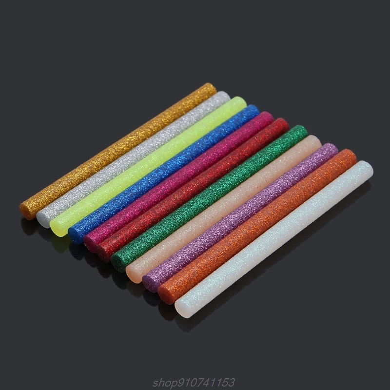 핫멜트 접착제 스틱, 믹스 컬러 반짝이 점도, 11 개, DIY 공예 장난감 수리 도구, N17 20, 드롭 배송