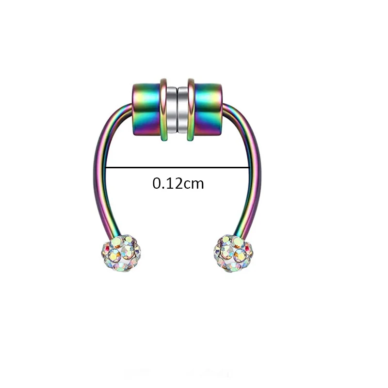 1 Pcs Fake Nose Ring Hoop Nose Septum Rings Goth Magnet Nose Punk Fake Non Piercing Body Jewelry Unusual Costume Jewelry image 6