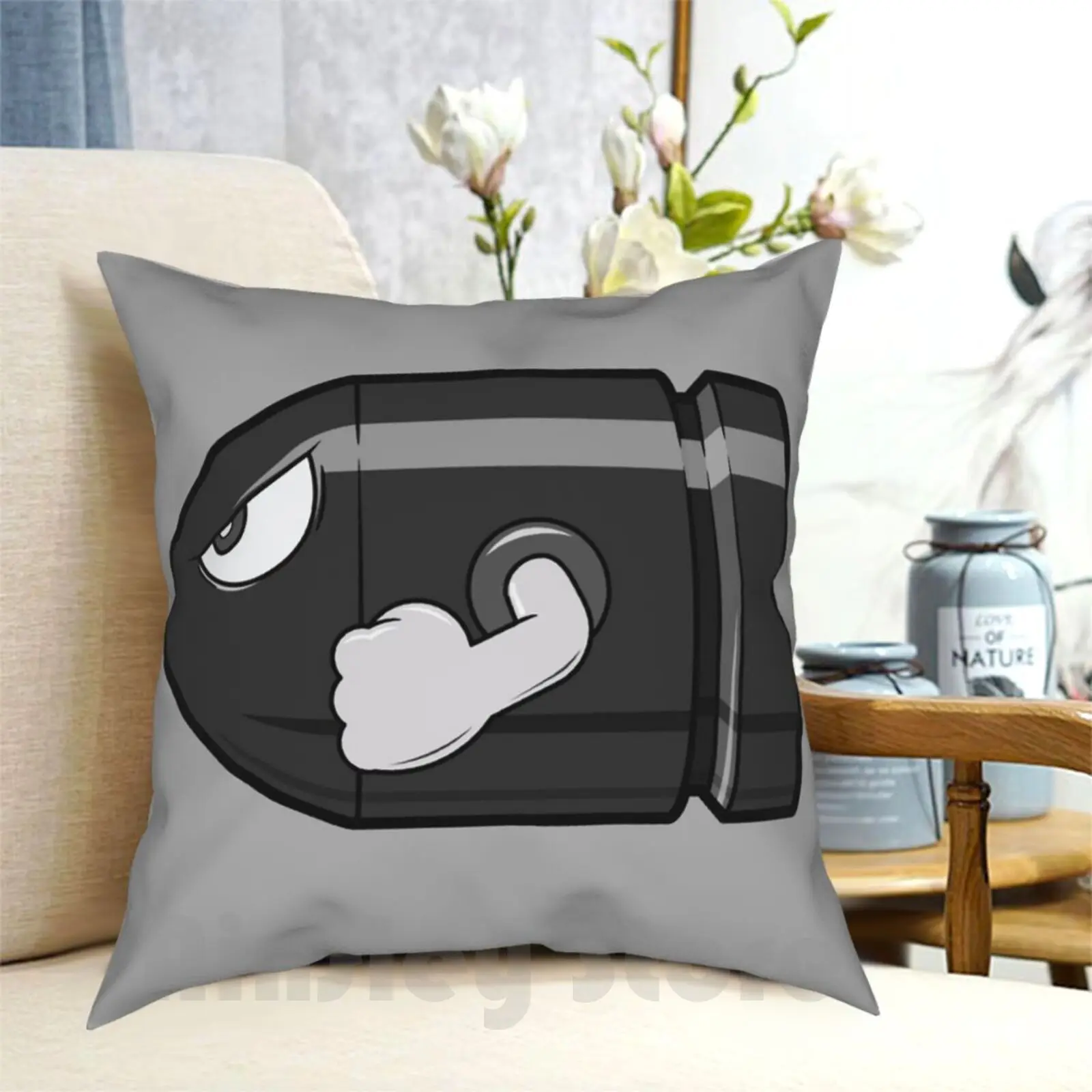 Bullet Bill Pillow Case Printed Home Soft DIY Pillow cover Super Kart Bullet Bill Bullet Bill Item Gaming Games Console