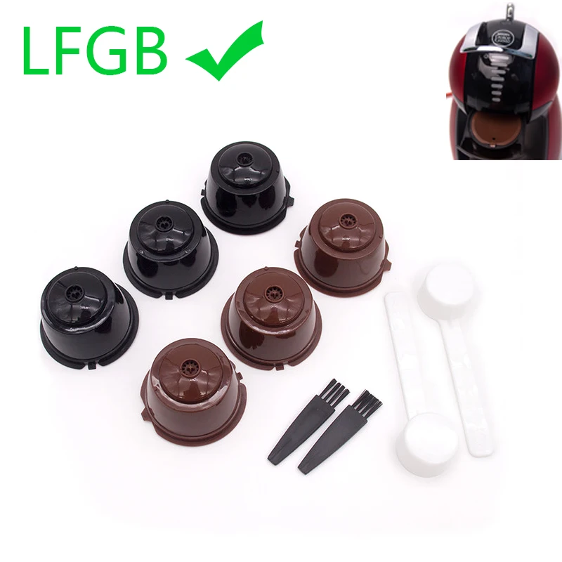 6PCS Coffee Machine Reusable Capsules Coffee Cup Filter For Nescafe Refillable Coffee Cup Holder Pod Strainer for Dolce Gusto