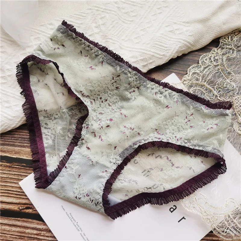 New Women\'s Underwear Sexy Lace Panties Fashion Floral Hollow-Out Briefs Low Waist Seamless Underpants Female Sexy Lingerie