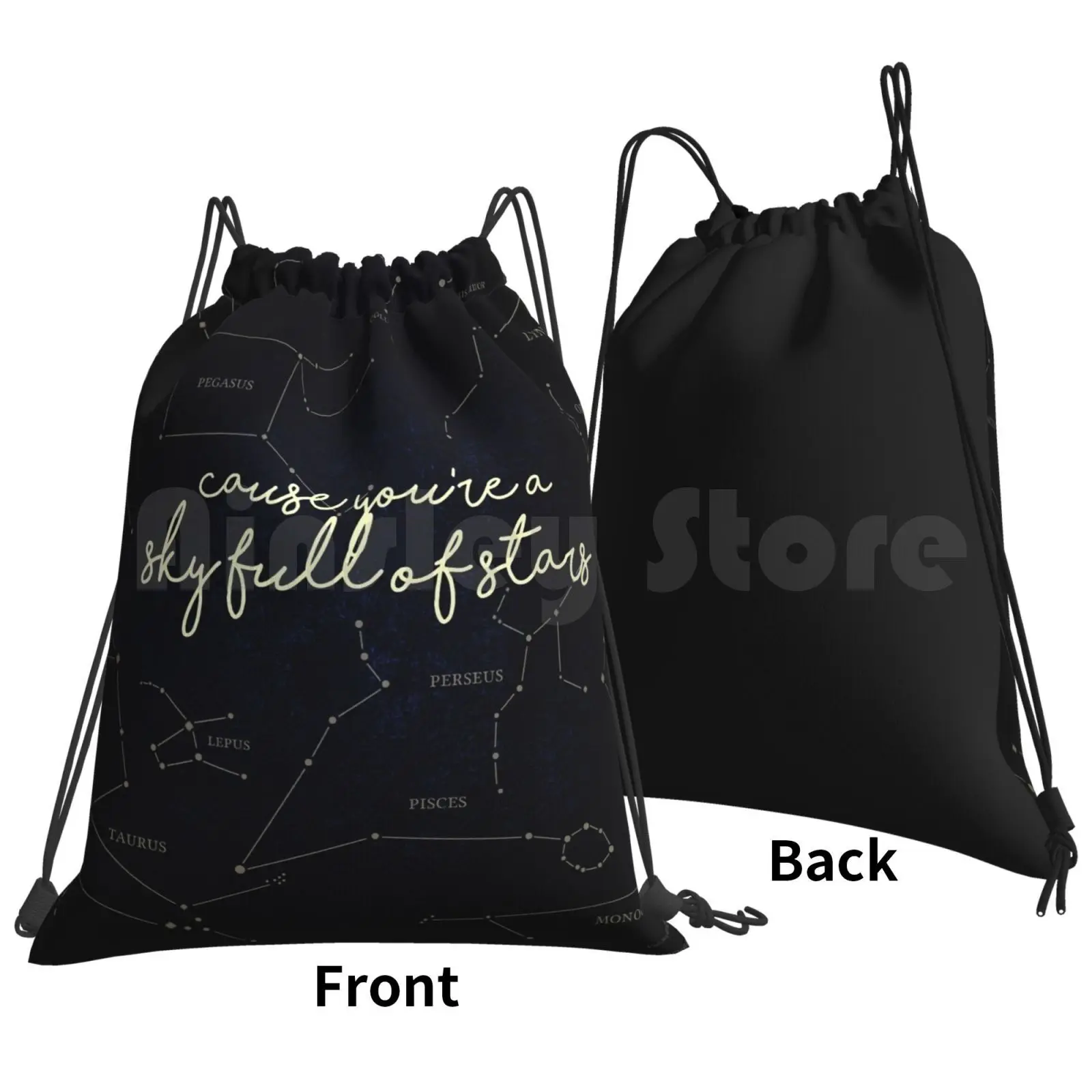 Sky Full Of Stars Backpack Drawstring Bag Riding Climbing Gym Bag Cold Play Music Ghost Stories Lyrics Indie Glastonbury