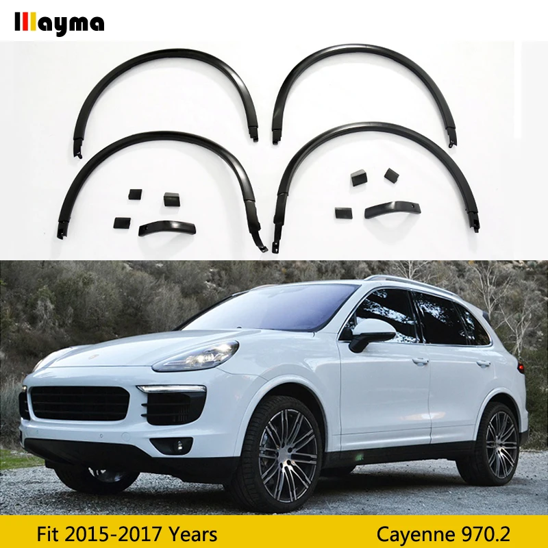 Turbo S style Wheel brows For Cayenne 970.2 3.0T 2015 2016 2017 Cayenne S 3.6T Upgrade from low to high black wheel arc 12pc/set