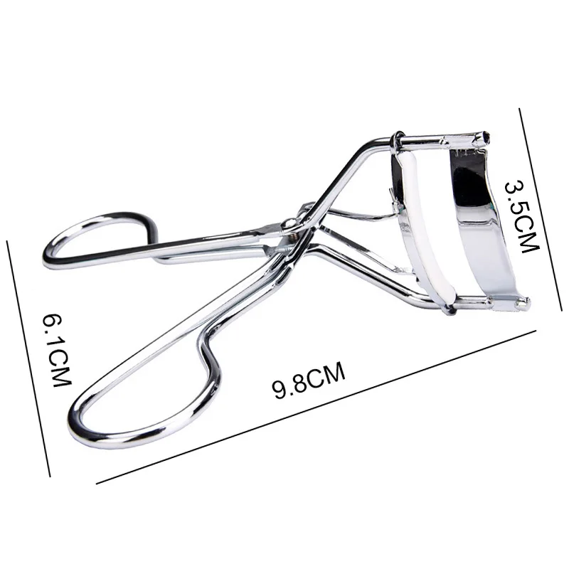 1PC Silver White Curl Eyelash Curler Stainless Steel Eyelash Cosmetic Makeup Eyelash Curler Curling Eyelashes Tool