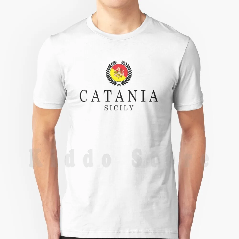 Catania Sicily T Shirt Men Cotton Cotton S-6xl Catania Sicily Sicilian Italia Italy Italian Sicily Flag Sicily Island Siciliano