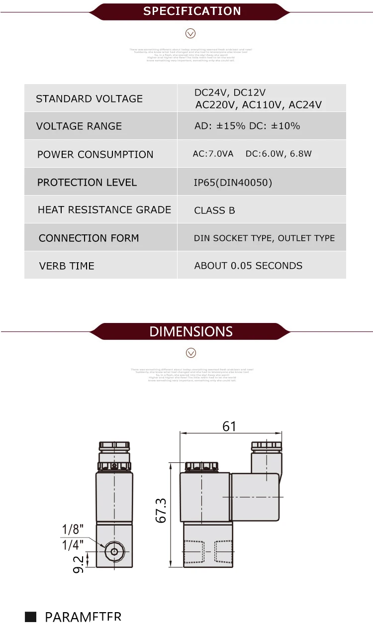 2V025-06 1/8" 2-Positionen 2-Wege Luftmagnetventil 110V Pneumatisches Steuerventil – Detail 3