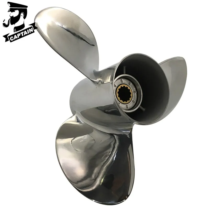 Captain Propeller 12x14 Fit Tohatsu Outboard Engines 35HP 40HP 50 HP Stainless Steel 13 Tooth Spline RH 353B64107-0