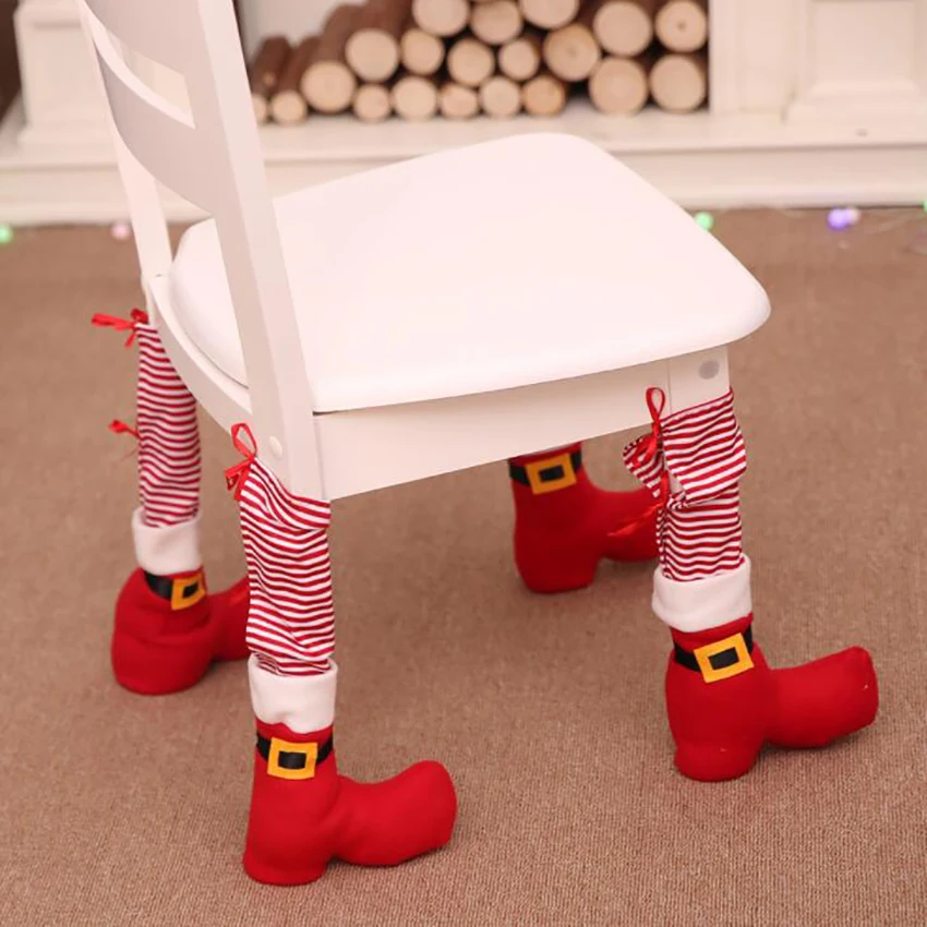 1PC Chair Foot Covers Christmas Decorations For Home Christmas Table Decor Ornament Xmas Party Decor New Year Gift