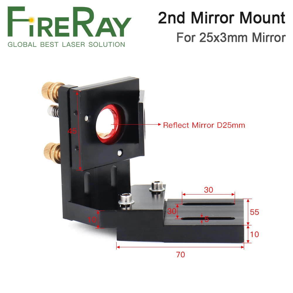 FireRay cermin reflektif pasang Laser CO2 25mm, kepala Laser kedua cermin dudukan integratif untuk mesin ukir Lase