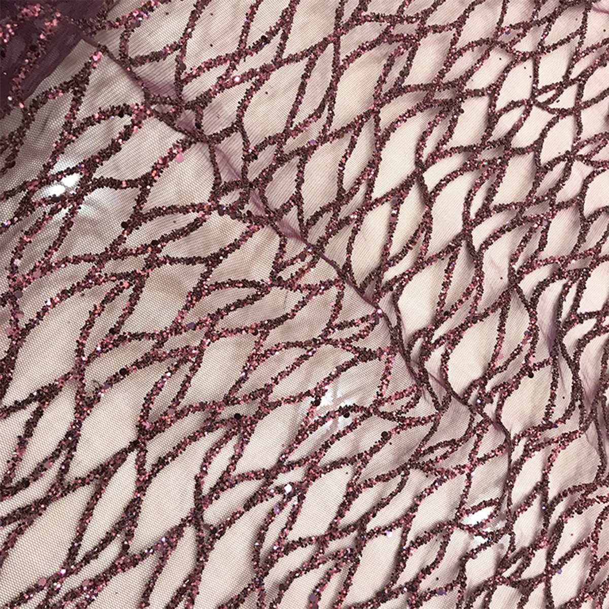 Aileen Great Wholesale Rose Gold Sugar Lace Fabrics For Dress With Glue Glitter Gliding 15 Yards Luxury Shiny Sequins Mesh Tulle