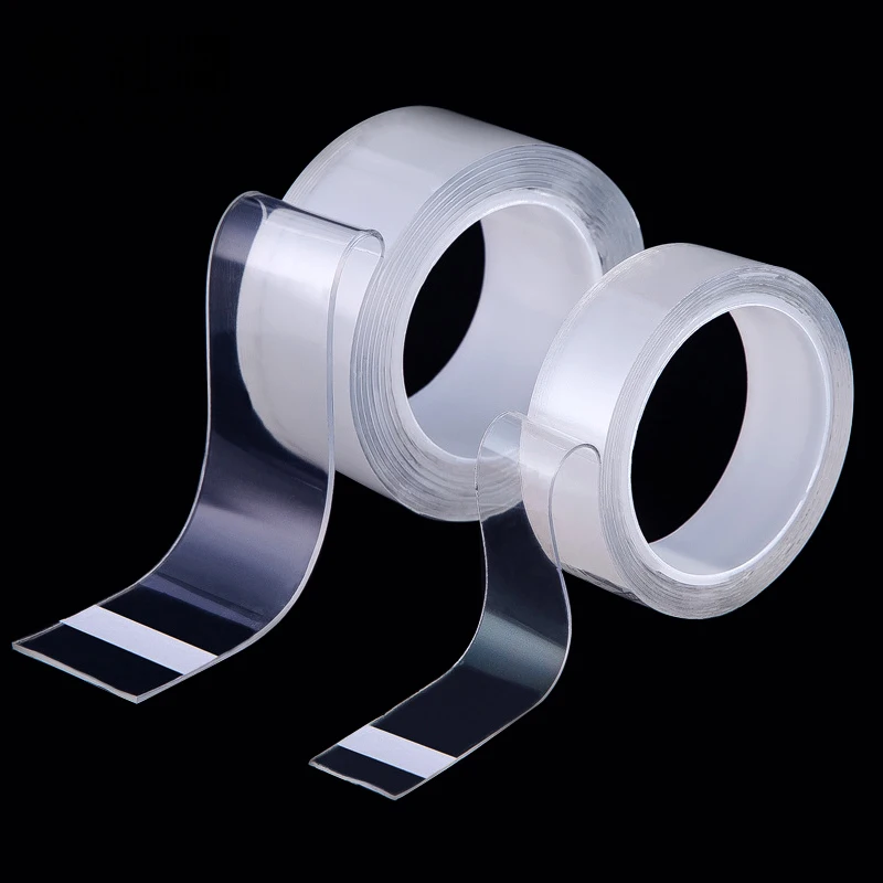 

30mm Nano Adhesive Free Tape Repeat Paste 1mm/2mm Thickness 3 Meters/5 Meters Tape Per Roll High Transparent(20 Rolls)