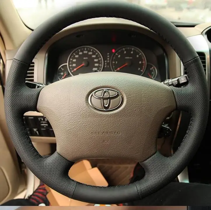 For Toyota Land Cruiser Prado 120 Land Cruiser (2003-2009) / Toyota Odyssey Hand-stitched genuine leather Steering Wheel Cover