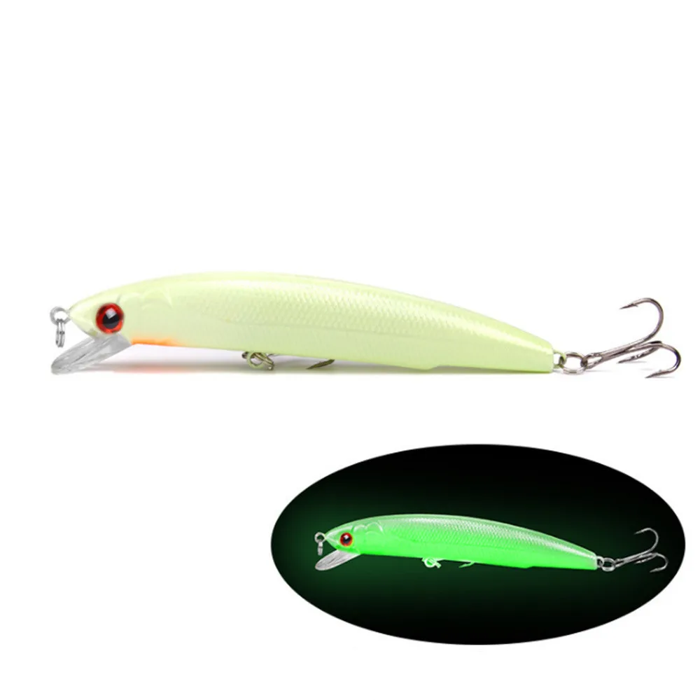 1pcs Luminous Minnow Fishing Lure Wobblers 12cm 17g Hard Artificial Plastic Bait 3D Eyes Crankbait Trout Bass Carp Pesca Tackle