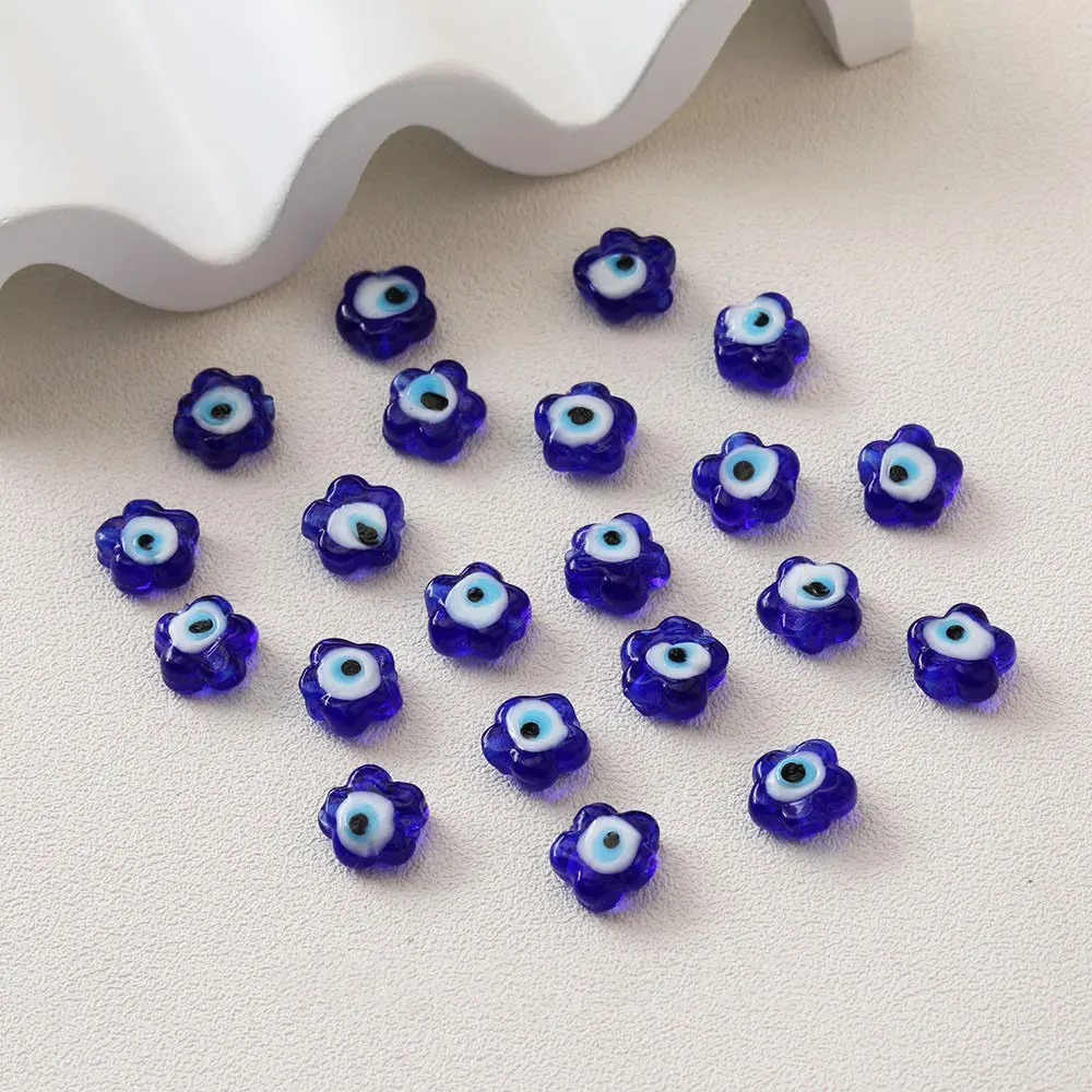 10PCS Evil Eye Glass Bead Spacer Charms for Jewelry Bracelet Making Necklace DIY Earrings Supplies Handmade Accessories