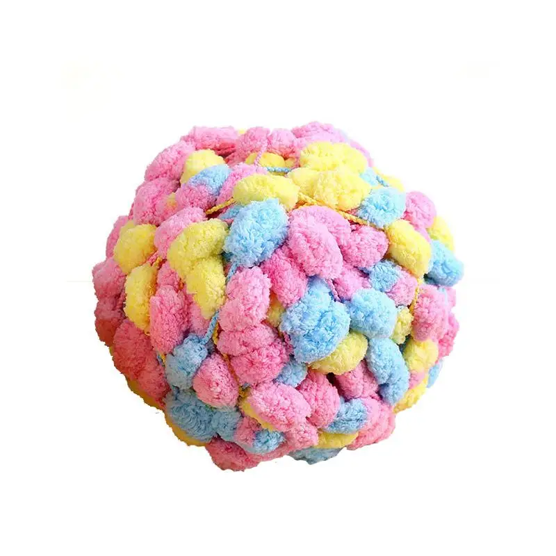 3 balls/lot 400g Thick Woolen Big Rainbow Pom Pom Yarn Soft Baby Cashmere Yarn Hand Knitting Crochet Yarn for DIY Cushion FZ35